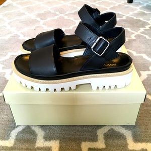 All Black Lug Band Sandal